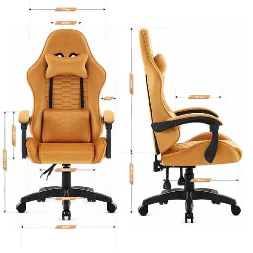 Компьютерное кресло Hell's HC-1000 Gold (тканина) - фото 8