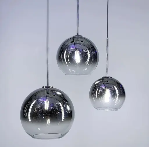 Серія підвісних світильників з глянцевим плафоном з хромованим напиленням | Арт. 05111 Chrome | Line F - фото 2