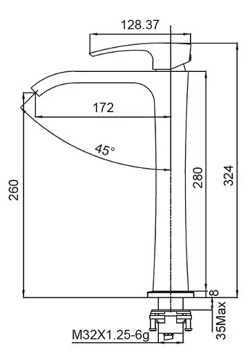 Змішувач для умивальника Koer KB-13007-07 високий KR5154 Графіт - фото 2