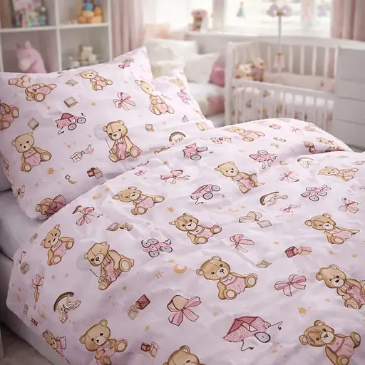 Пододеяльник бязь MirSon Little Teddy pink 200х220 см (2200012567333) - фото 1