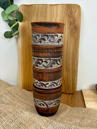 Склянка керамічна (глиняна) різьблена №7 400 мл - фото 3