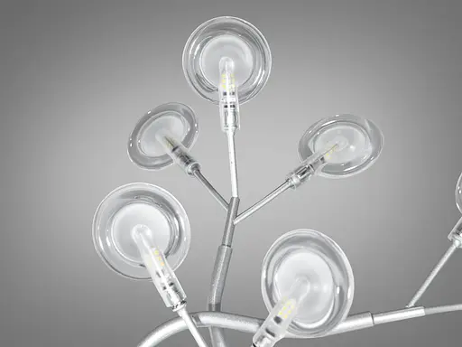 Красивый настенный светильник "Светлячок" на 7 ламп, цвет хром сатин - фото 3