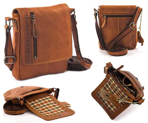 Чоловіча шкіряна сумка Hill&Burry 22х19х5 см sum0026490 - фото 4