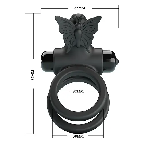 Эрекционное кольцо Pretty Love Passionate Ring IX 8.6 см черный - фото 5