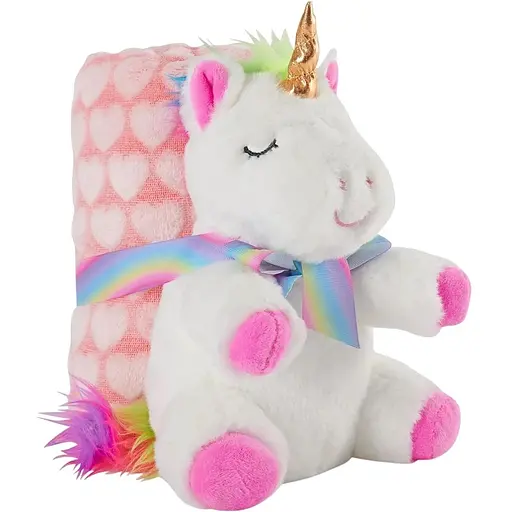 Плед Perletti Toys Tiara Unicorn с мягкой игрушкой 120x80 см розовый/белый (P13071)