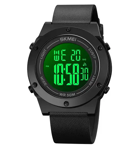 Чоловічий спортивний годинник Skmei 1772 (Чорний з білим) - фото 2