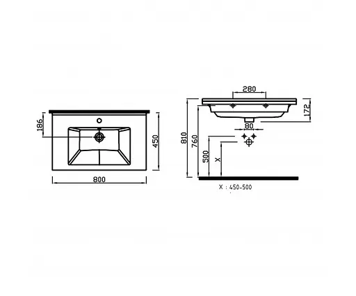 Умивальник Sanwerk "Меркур" 80 (UV0000128), Білий - фото 2
