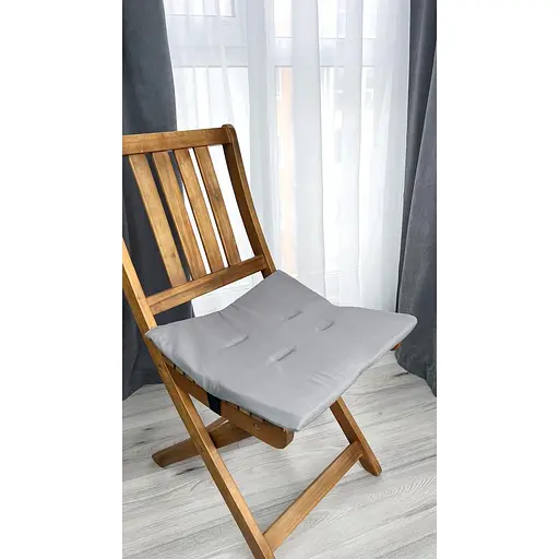 Водоотталкивающая подушка на стул Темно-серый однотон (2 шт.) - фото 2