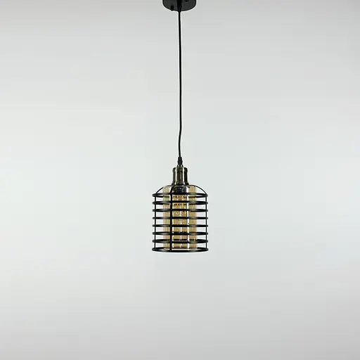 Підвіс в стилі Лофт у чорному корпусі Line.F Колір плафона Янтарний - фото 1