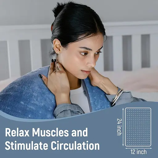 Грелка, электрическая грелка для задней части плеча и шеи, технология быстрого нагрева, 6 уровней нагрева и 4 параметра таймера, ав - фото 4