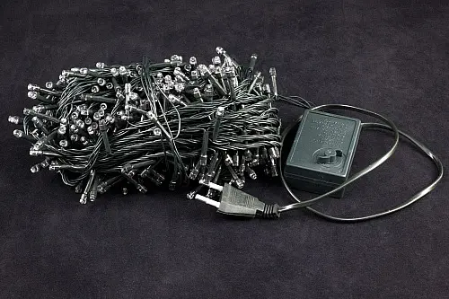 Світлодіодна гірлянда нитка на ялинку Кольорова 28 метрів 400 лампочок Laplandia інтер’єрна від мережі чорний провід (m.01.5В.400-) - фото 2