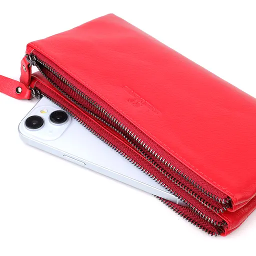 Жіночий шкіряний гаманець на три відділення ST Leather 20.5х10.5х3 см acs0029669 - фото 8