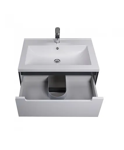 Тумба Мойдодир Paula 70-A з умивальником Cosmopolitan 70 Білий/графіт - фото 2