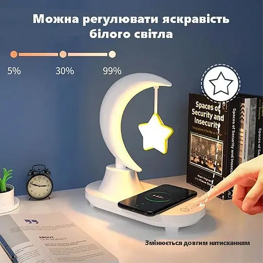 Нічник із колонкою Music Atmosphere Lamp з функцією бездротової зарядки - фото 9
