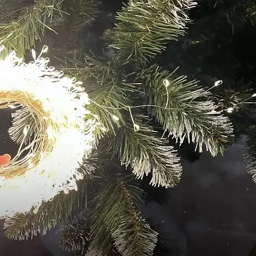 Гірлянда Роса мішура на прозорому проводі 30 метрів 900 LED Тепло білий - фото 4