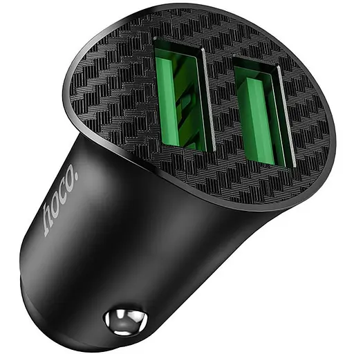 Авто Зарядний пристрій швидке 2USB Hoco Z39 QC3.0 + кабель Type-C - фото 2
