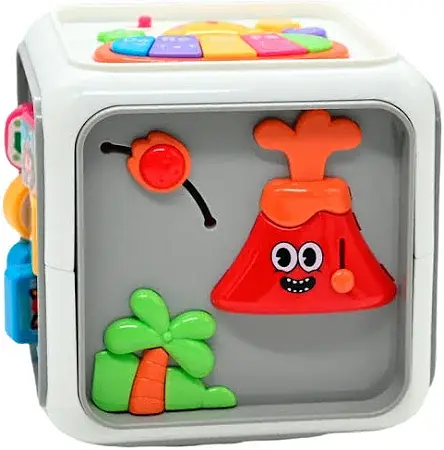 Музыкальный развивающий куб WToys 25462 – украинская озвучка, песни, сказки, загадки, стишки, звуки животных,цифры, подсветка  - фото 3