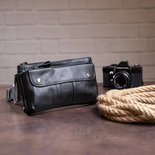 Чоловіча шкіряна сумка-бананка Vintage 23,5х14х2 см sum0012912 - фото 3