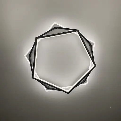 Стельовий світильник Pentagon у чорно-білому каркасі | Арт. S 19-500 BK+WT | Line F - фото 7