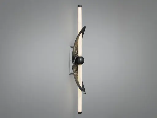 Настінне LED бра Romin 9 Вт чорне з мармуром - фото 3