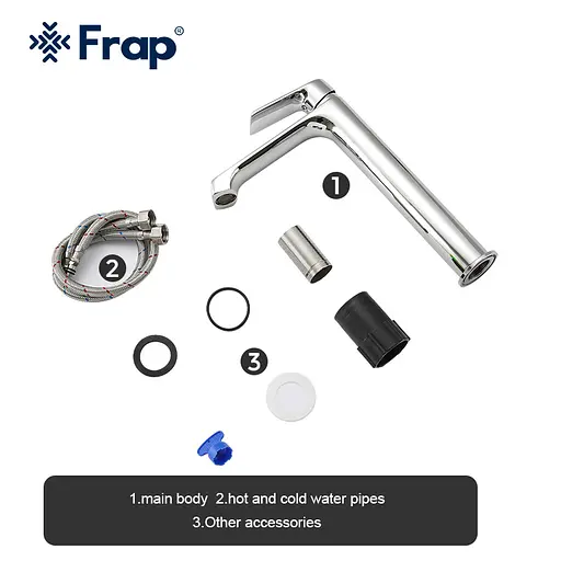 Змішувач для умивальника Frap F1071-2 Хром - фото 6