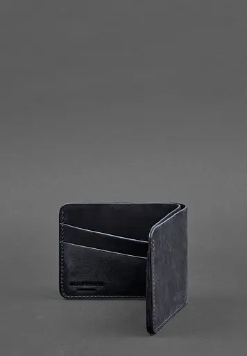 Мужской кожаный портмоне 4.1 (4 кармана) синий Crazy Horse - фото 4