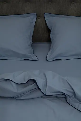 Комплект постільної білизни сімейний 2 х 155х215 см см варена бавовна White Dream Блакитно-сірий (2005/3)