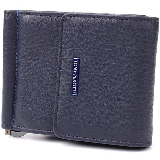 Вертикальный мужской зажим из зернистой натуральной кожи Tony Perotti 8х10.5х1 см acs0032267 - фото 1