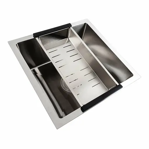 Кухонная мойка нержавейка СМ 44x44 Platinum Handmade (монтаж под столешницу), Нержавеющая сталь - фото 4