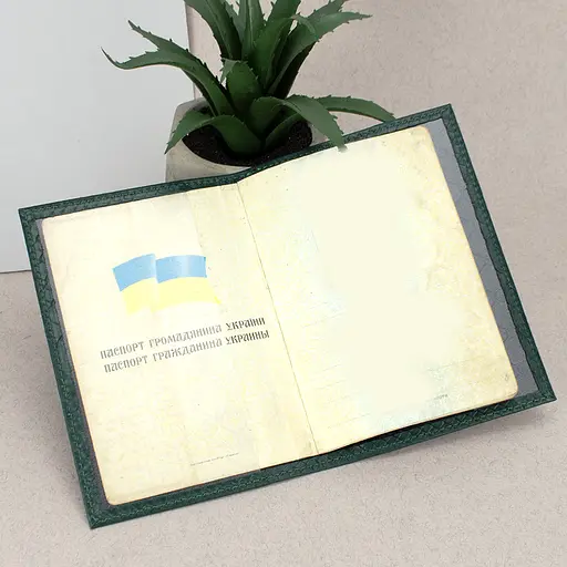 Обложка на паспорт кожаная 07115 зеленый питон - фото 4