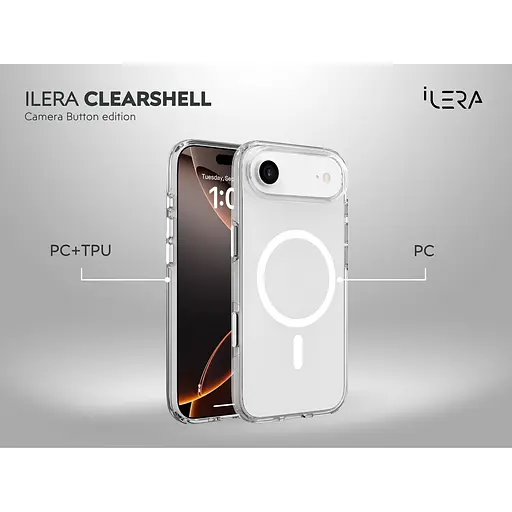 Чохол iLera ClearShell Camera Button with MagSafe для Apple iPhone Air Transparent ILHsCLCaB17Air (150427) - фото 6
