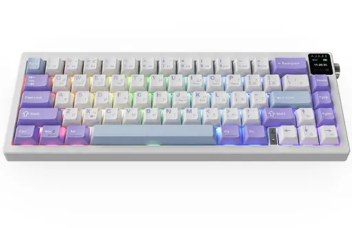 Клавиатура игровая механическая беспроводная Ajazz AK-650WP White-Purple RGB Flying Fish Switch Hot-Swap 2.4G/Bluetooth/USB - фото 2