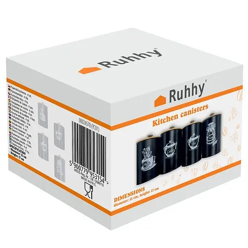 Набор металлических емкостей для кухни RUHHY 24578 4 шт. герметичные 1.5 л - фото 2