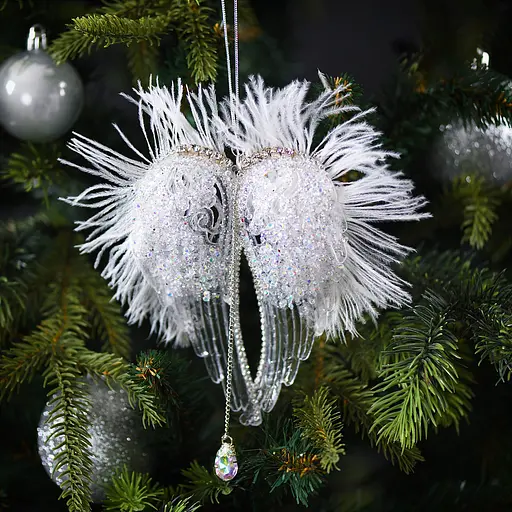 Украшение новогоднее Yes! Fun Крылья ангела с перьями, акрил, глиттер 18 см (974944) - фото 2