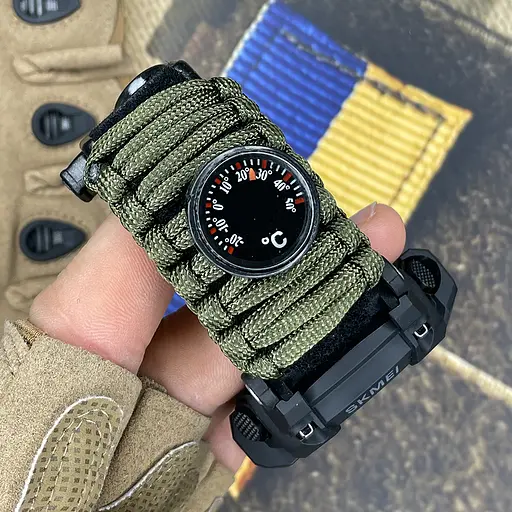 Наручний годинник чоловічий 1356AGPK Army Green Tactic Compass Skmei acs0030797 - фото 5