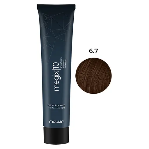 Профессиональная краска для волос с низким содержанием аммиака Megix10 Mowan 6.7 темно-русый бордовый 100 мл - фото 1