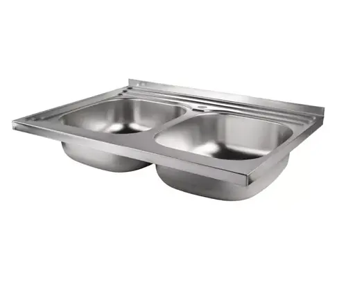 Кухонна мийка на дві чаші 790x480x180 мм + сифон Wezer 7848(08) Décor, Decor - фото 3