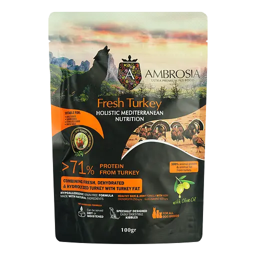 Набор сухого дегустационного корма для собак Ambrosia Mediterranean 600 г (6 шт. х 100 г) - фото 5