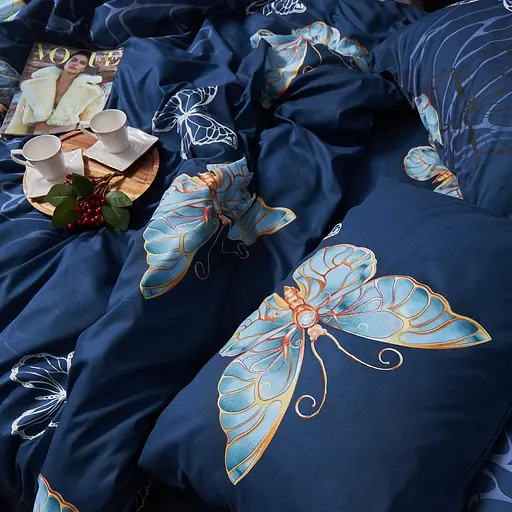 Комплект постельного белья Moon&Star Микросатин Premium Flutter Dreams King Size 220x240 наволочки 4х50х70 - фото 4