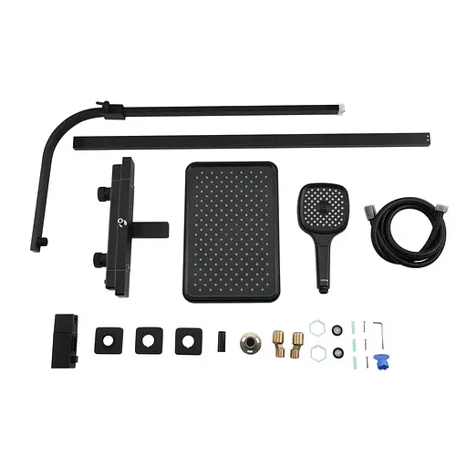 Душевая система с термостатом Gappo G2491-56, излив - переключатель на лейку 3 режима, Черный матовый - фото 4