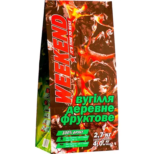 Уценка. Уголь древесный фруктовый WEEKEND 2.7 кг - фото 2