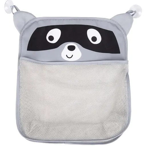 Дитяча сумка-органайзер у ванну кімнату на присоску FreeOn Racoon, grey - фото 1