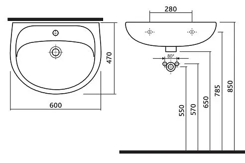Раковина Kolo Solo 60x47 7116300U - фото 2