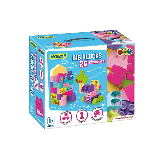Конструктор Wader Big Blocks 26 ел. рожевий (41590)