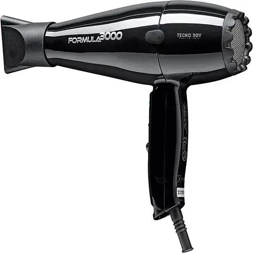 Фен стайлер Formula 3000, 2000 W Tecnodry Концентратор 2 швидкості 4 температурні режими Знімний фільтр Чорний - фото 1