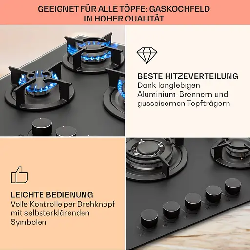 Газова варильна поверхня Klarstein Firetale (10041300) - фото 4