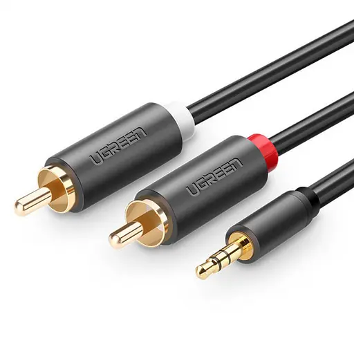 Аудіо кабель Ugreen AV102 3.5 мм Male to 2 RCA Male Audio Cable 3 м сірий (10512) - фото 2