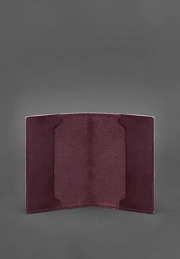 Кожаная обложка для удостоверения офицера 9.0 бордовая Crazy Horse - фото 4