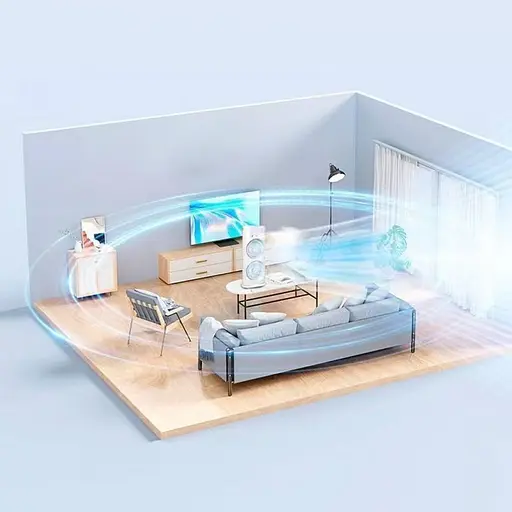 Акумуляторный настольный вентилятор ​​​​​​​Spray Fan 2in1 двойной  Ветродуйка с подсветкой и увлажнением Белый - фото 4