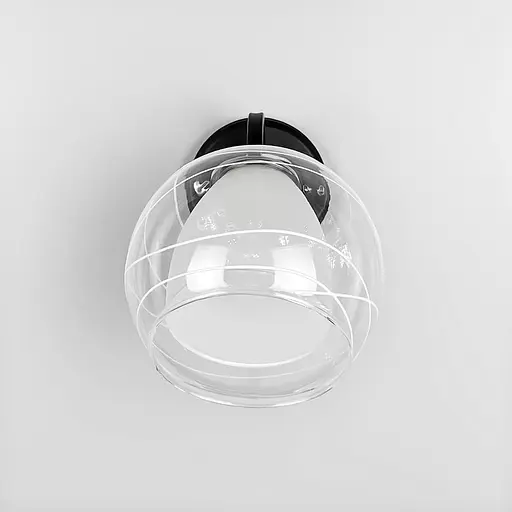 Бра на 1 подвійний плафон в чорному корпусі Line F Арт. B6634/1 BK+CH - фото 4